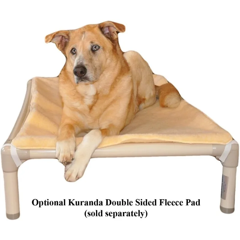 Chewproof Dog Bed Walnut PVC 44" x 27" Cordura Nylon Smoke
