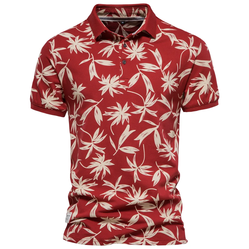 aiopeson-hawaii-style-men-polo-shirts-cotton-leaf-printing-short