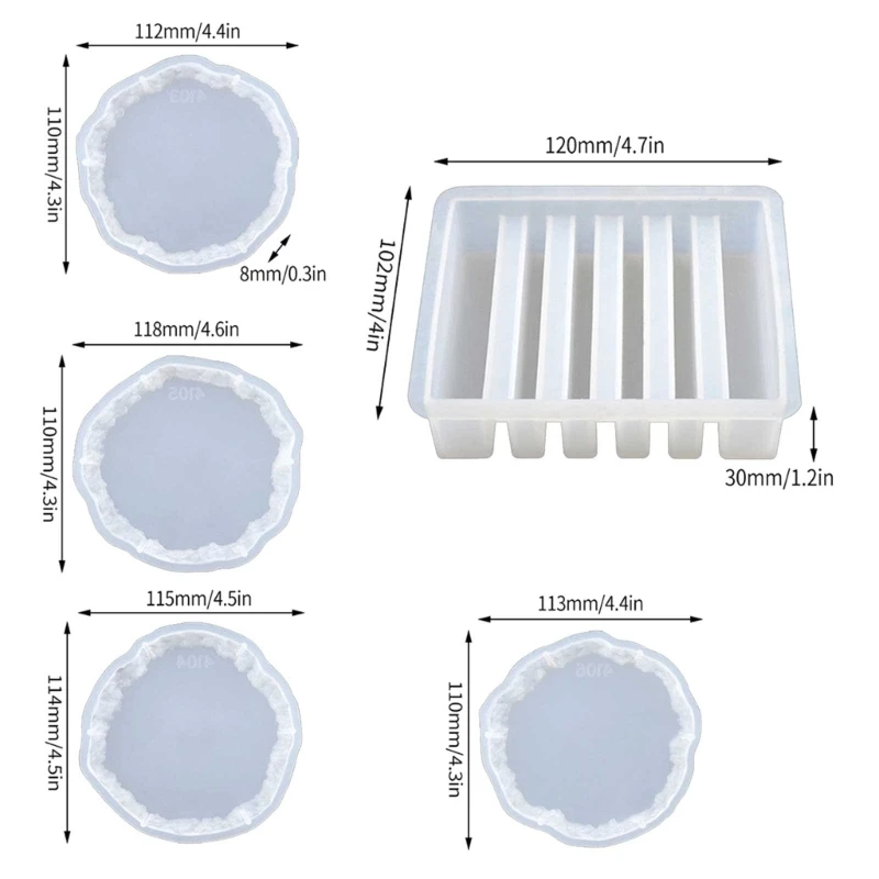 Thick Resin Molds DIY Art Crafts Cup Mat Mold Irregular Tray Silicone Molds for DIY Resin Crafts Home Decoration