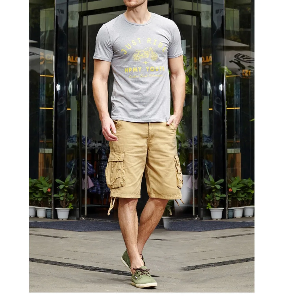 2024 Pantaloncini cargo militari multitasca larghi da uomo estivi 2024 Pantaloncini tattici da uomo in cotone kaki da uomo Pantaloni corti 29-44 Senza cintura_voghion.com