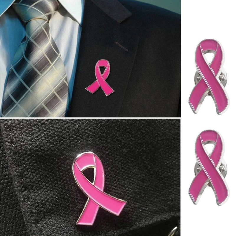 Enamel Pins Pin Brooches Enamel Brooches 10-Pieces Stylish Ribbon Brooch Breast Cancers Awareness Propaganda Badge Handmade Enamel Pin Fashionable Accessory
