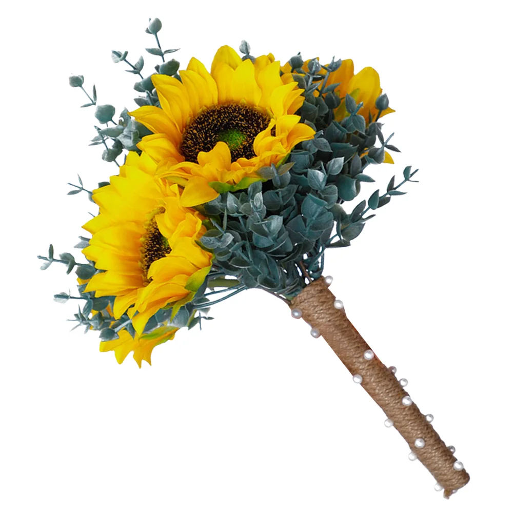 

Sunflower Wedding Bouquet Artificial Flowers Bridal Bouquet Elegant Sunflower Bouquet for Wedding