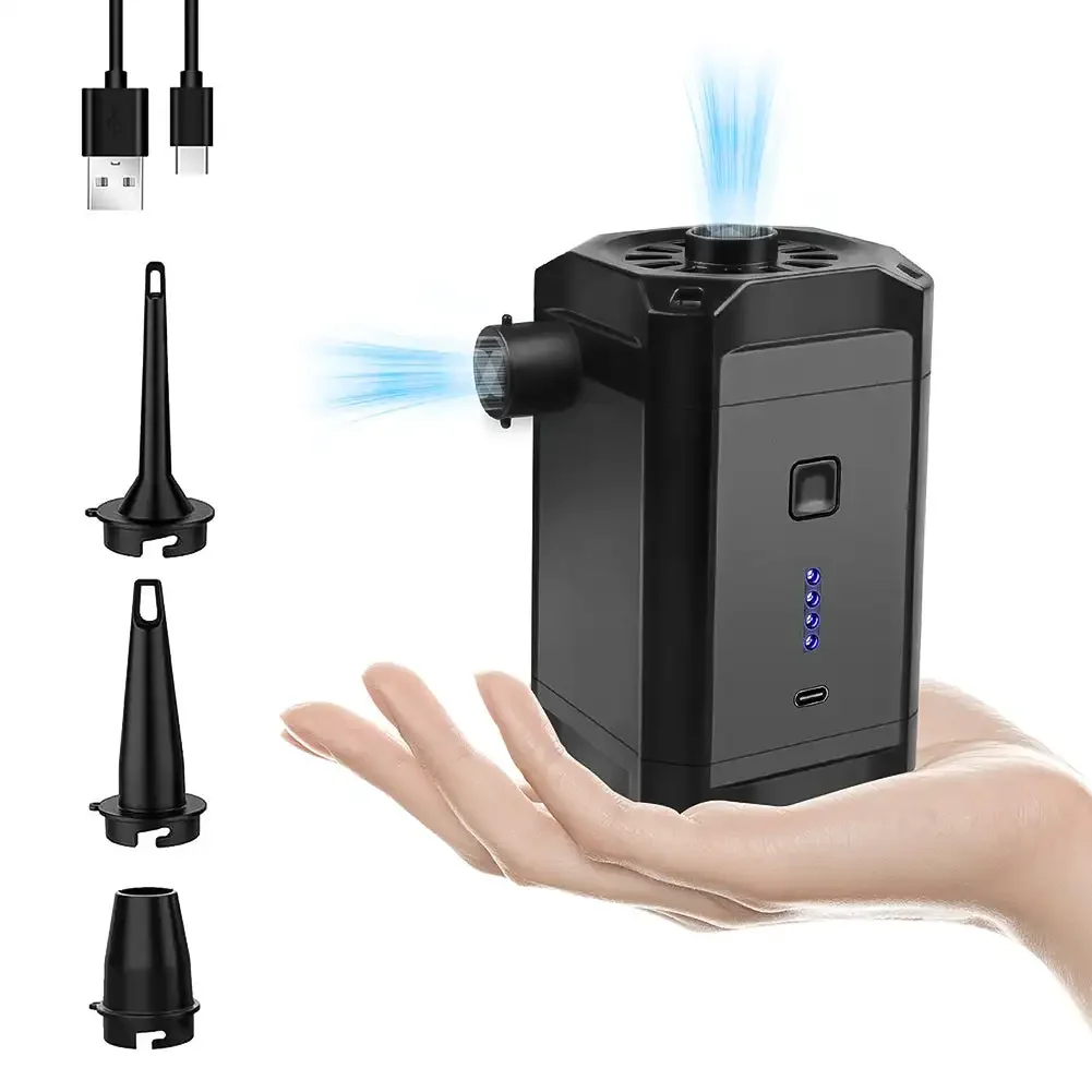 Electric Air Pump Inflator Air Compressor Battery Rechargeable Portable For PVC Boat Mattress Inflatable Pool Raft Tyre Balls air pump electric tire inflator air compressor pump air compressor tire inflator inflatable pump tire inflator gun