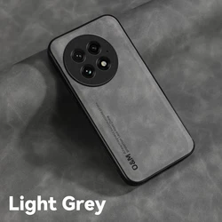 Luxury Shockproof Phone Case with Built-in Magnetic Car Holder for OnePlus 12R (Light Grey)