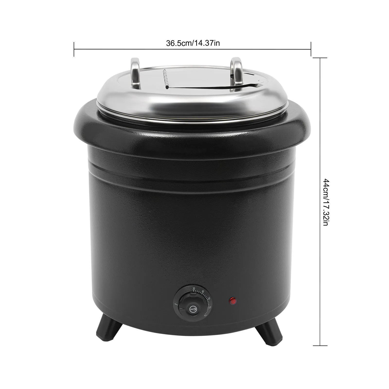 13Qt Soup Warmer with Anti-scald Carrying Handle, Black, 30-85°C Temperature Adjustable, 400W Stainless Steel Soup Pot 220V