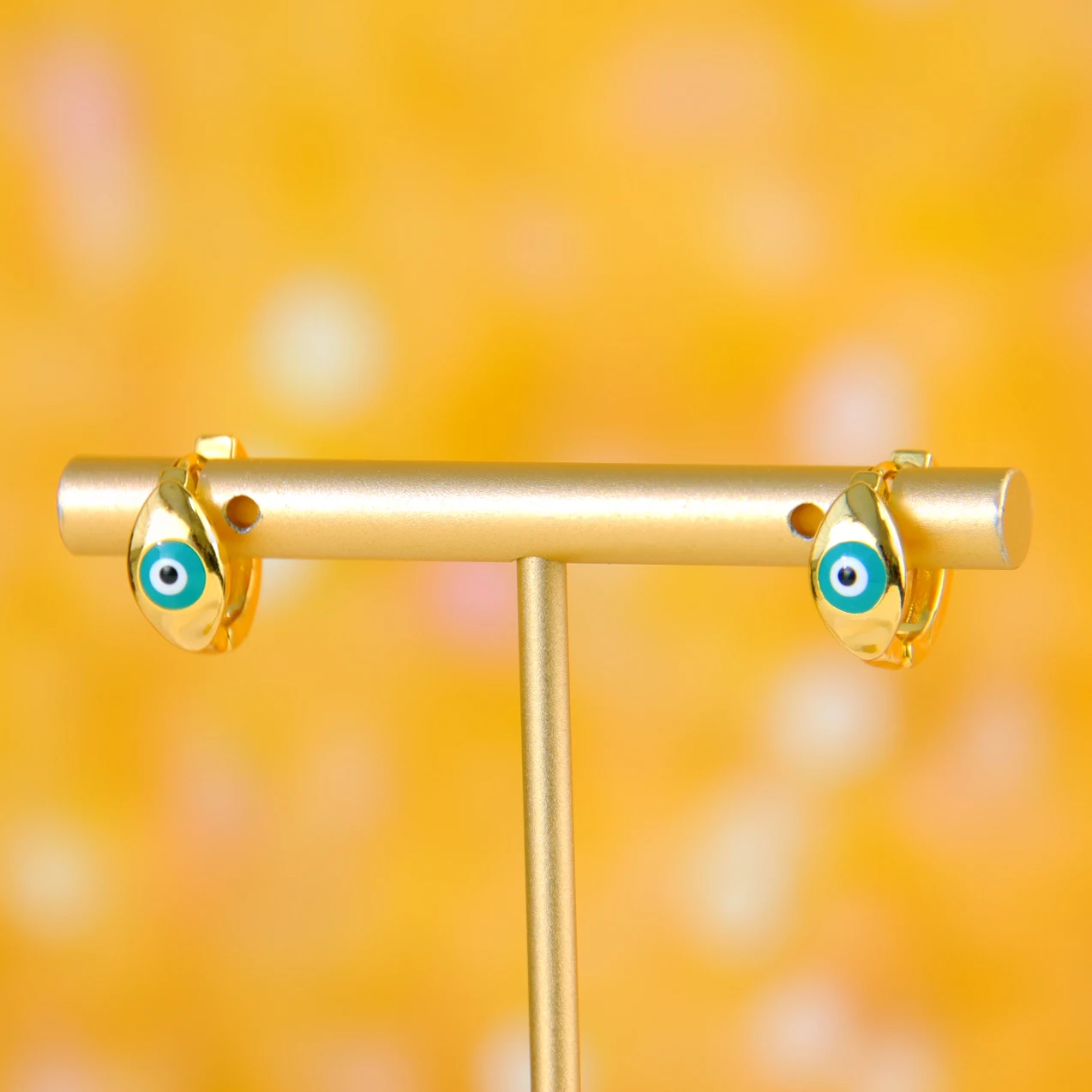 Arabische Mode böse Augen Tropfen Ohrringe 18 Karat vergoldet Saudi elegante Gold Farbe baumelt Ohrring Dubai Frauen Event Party Schmuck – Detail 8