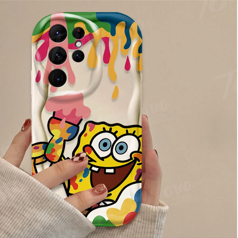 thumbnail image 1 of Phone Case For Samsung Galaxy S24 Ultra S23 S22 Plus S21 S20 FE A25 A55 A35 Graffiti SpongeBobs Patrick Star Wave Silicone Cover, 1 of 5