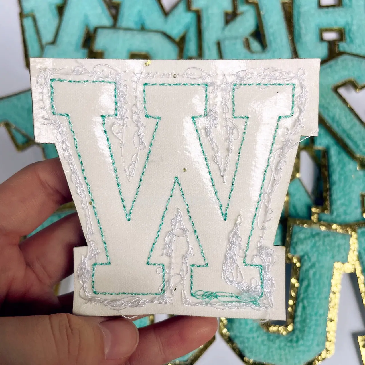 A-Z 26pc Stick on Chenille Patches 5.5cm/6.5cm/8.0cm Embroidery Patch  Alphabet Letters Set For Clothing Bag