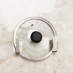 Estante de acero inoxidable 304 para cocina, cubierta de olla multifuncional sin perforaciones, montado en la pared, de papel, para baño, 2 piezas