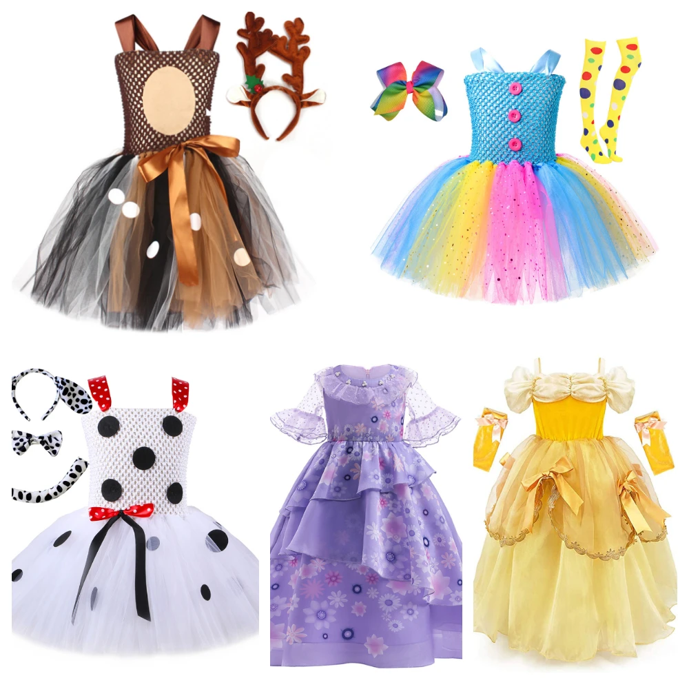 

Kids Girls Clown ​Cosplay Costume Tutu Dress Outfits Halloween Carnival Suit