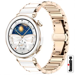 Ceramic & Metal 18mm Luxury Women's Watch Strap Bracelet for 18mm (RG)