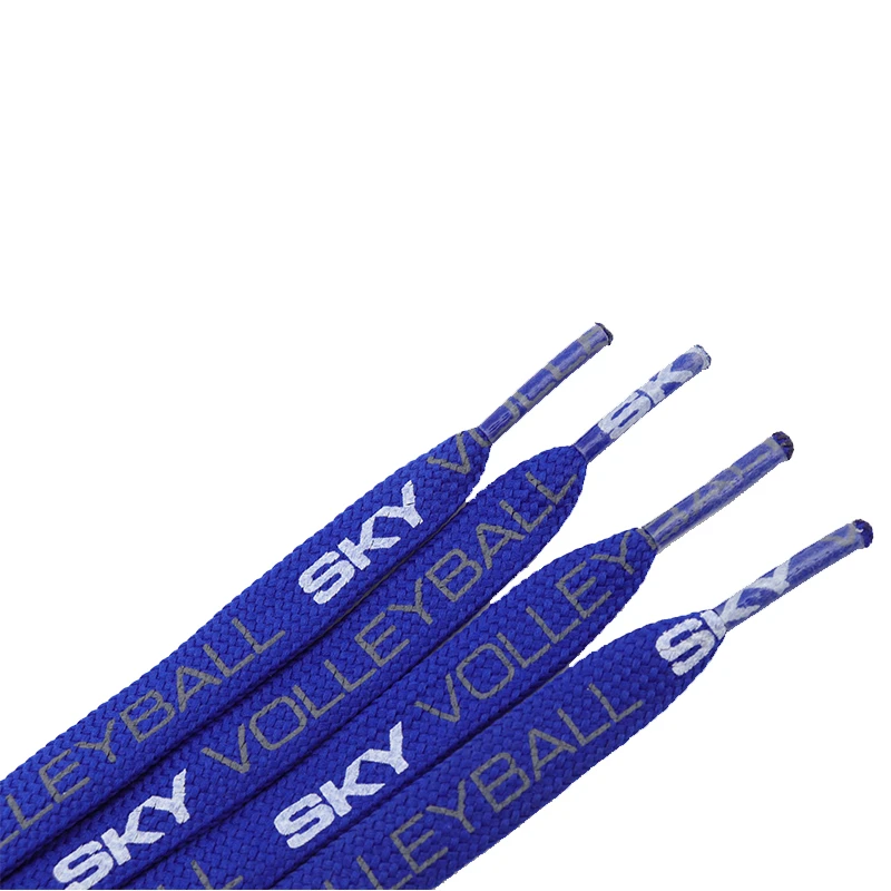 Weiou Canvas Sneakers Women Shoelaces 1 Cm Flat Printed SKY All- Matched Polyester Shoe Laces Blue-white-grey Color 60-200cm