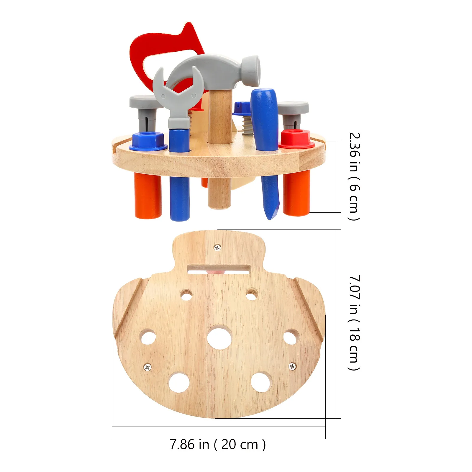 1 세트 어린이를위한 나무 놀이 수리 도구 세트 조기 학습 역할 놀이 워크샵 키트  인지 발달 안전