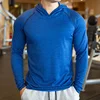 Autumn Gym Men T Shirt Casual Long Sleeve Slim Tops Tees elastic T-shirt Sports Fitness breathable Quick dry Hooded T Shirt 3