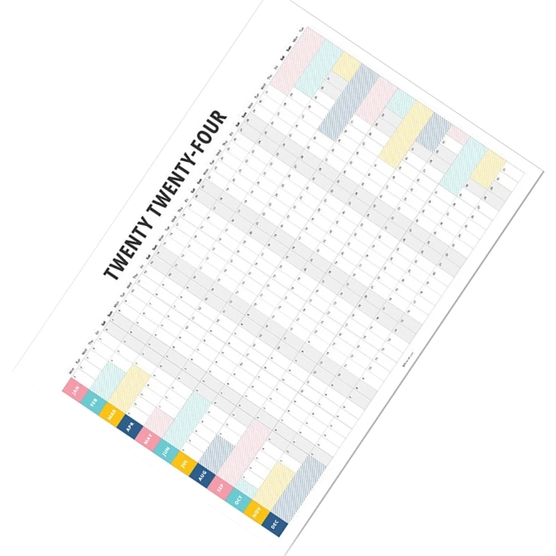 DXAB 2024 Wall Calendar Planner 50x30cm Full Year Calendar 2024 Yearly Planner