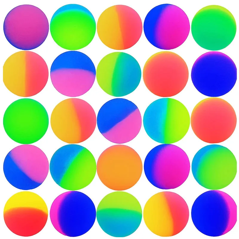 Fun High Bounce Toy Balls Kids Gift Party Favor Decoration Kids Bouncing Ball Pattern  Two-color Bounce Ball Birthday Gift 2