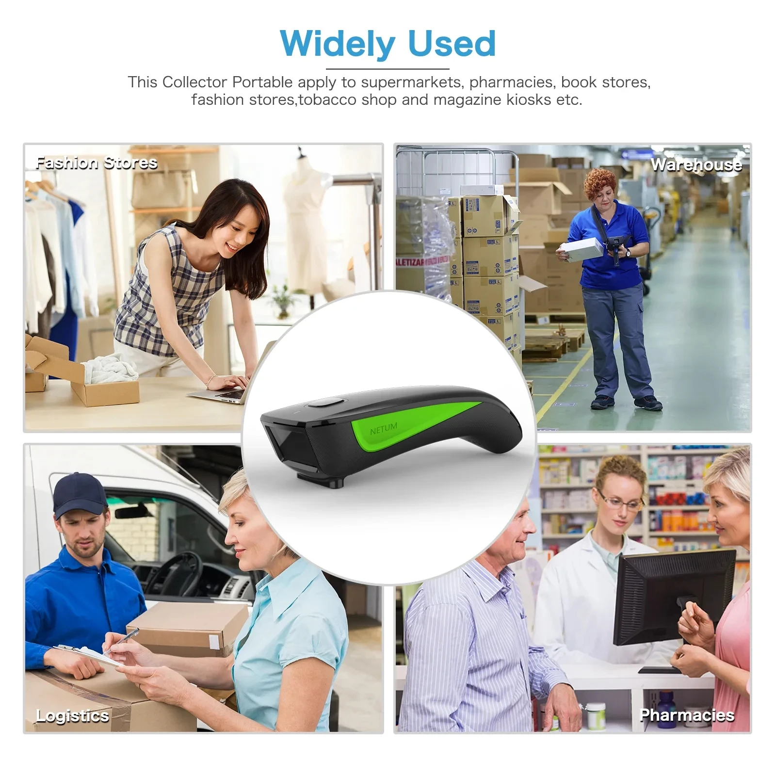 NETUM C740 1D Barcode Scanner Bluetooth Wireless Pocket 1D Bar code Reader CCD for Tobacco Garment mobile payment Industry
