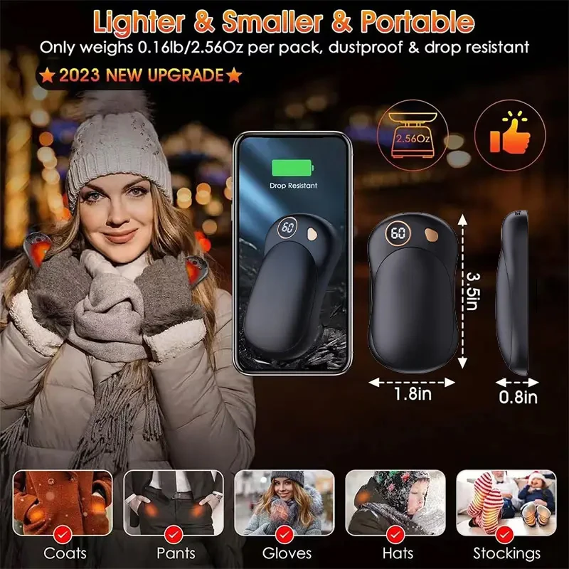 Xiaomi 2Pack Magnetic Portable Rechargeable Hand Warmers With 3 Heat Settings Digital Display Stylish For Winter Outdoor/Skiing 3 Xiaomi 2Pack Magnetic Portable Rechargeable Hand Warmers With 3 Heat Settings Digital Display Stylish For Winter Outdoor/Skiing 3