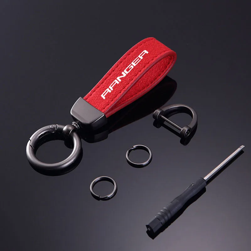 Luxurious Suede Leather Car Keychain Accessory