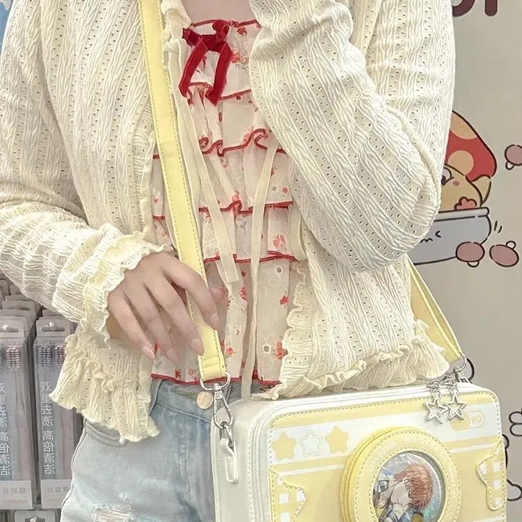 JIAERDI Harajuku Aesthetic Camera Itabag Women Versatile Transparent Casual Crossboody Bags Female Sweet Cute Messenger Bag