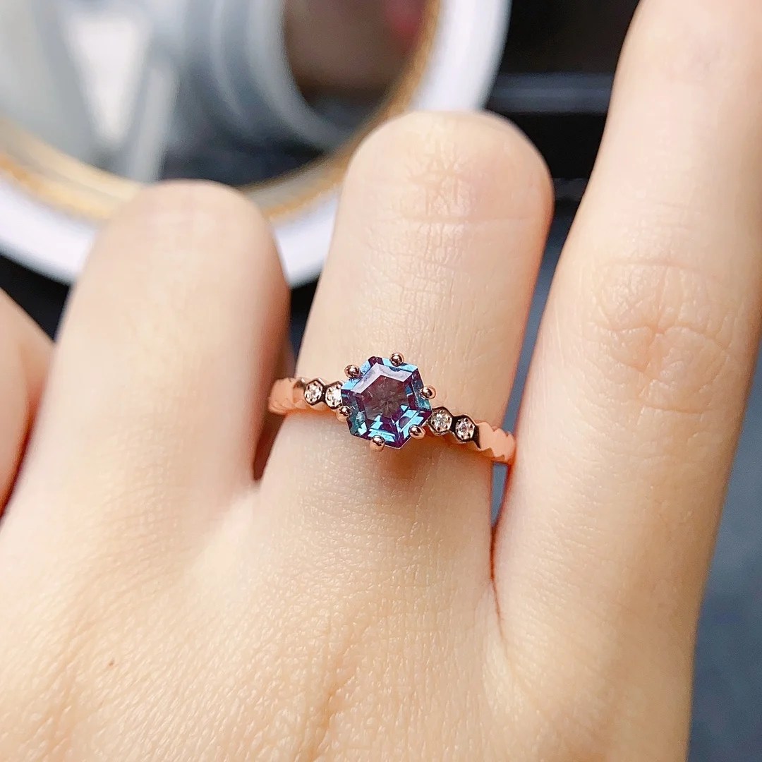 Buy Round Alexandrite Ring Gold Silver Vintage Alexandrite Engagement Ring  Three Stone Unique Engagement Ring Dainty Moonstone Ring for Women Online  in India - Etsy