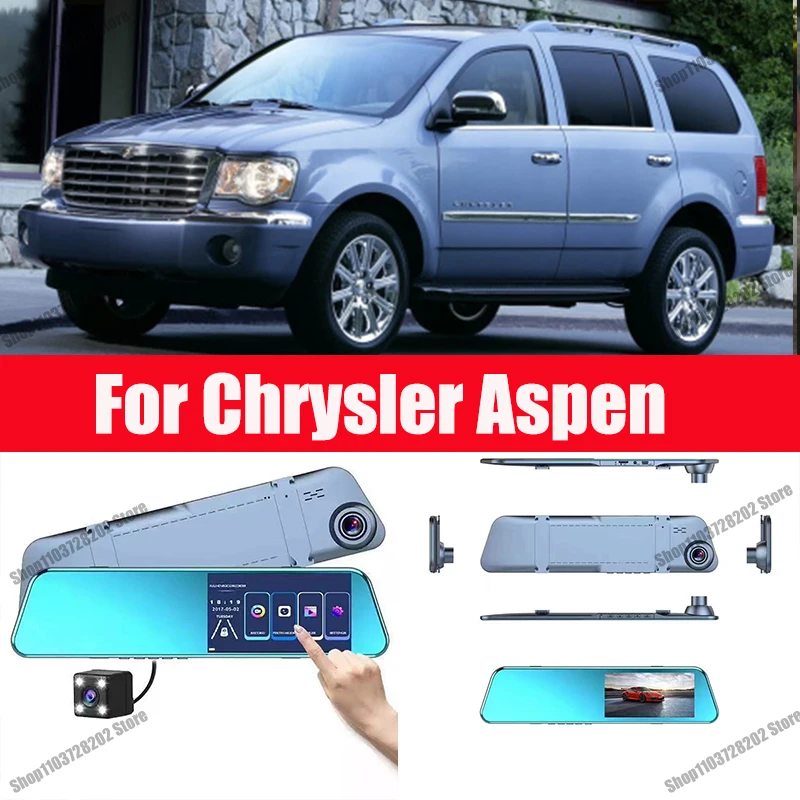 

For Chrysler Aspen Camera Car Touch Screen Video Recorder Rearview mirror Dash Cam Front and Rear Camera Mirror DVR