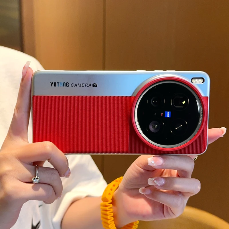 Fashion Textured Stripes PU Leather Case with Electroplated Frame & Camera Protection