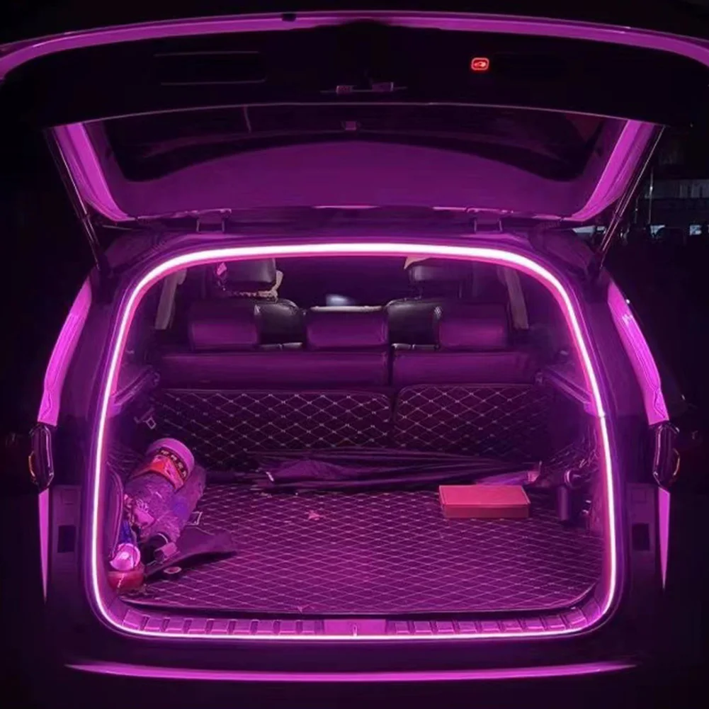 LED Car Trunk Light Strip No Drilling Dynamic Flowing Light Strip Multifunction Automatic Tail Box Light for Truck Trunk Decor