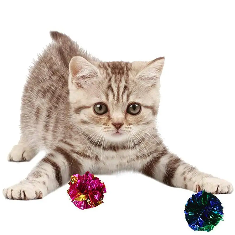 1/5/10/20 Stück Bunte Knisterbälle für Katzen 5,5cm Interaktives Spielzeug für Katzen und Hunde Geräuscherzeugende Papierspielzeuge für Haustiere Zufällige Farbe – Detail 9