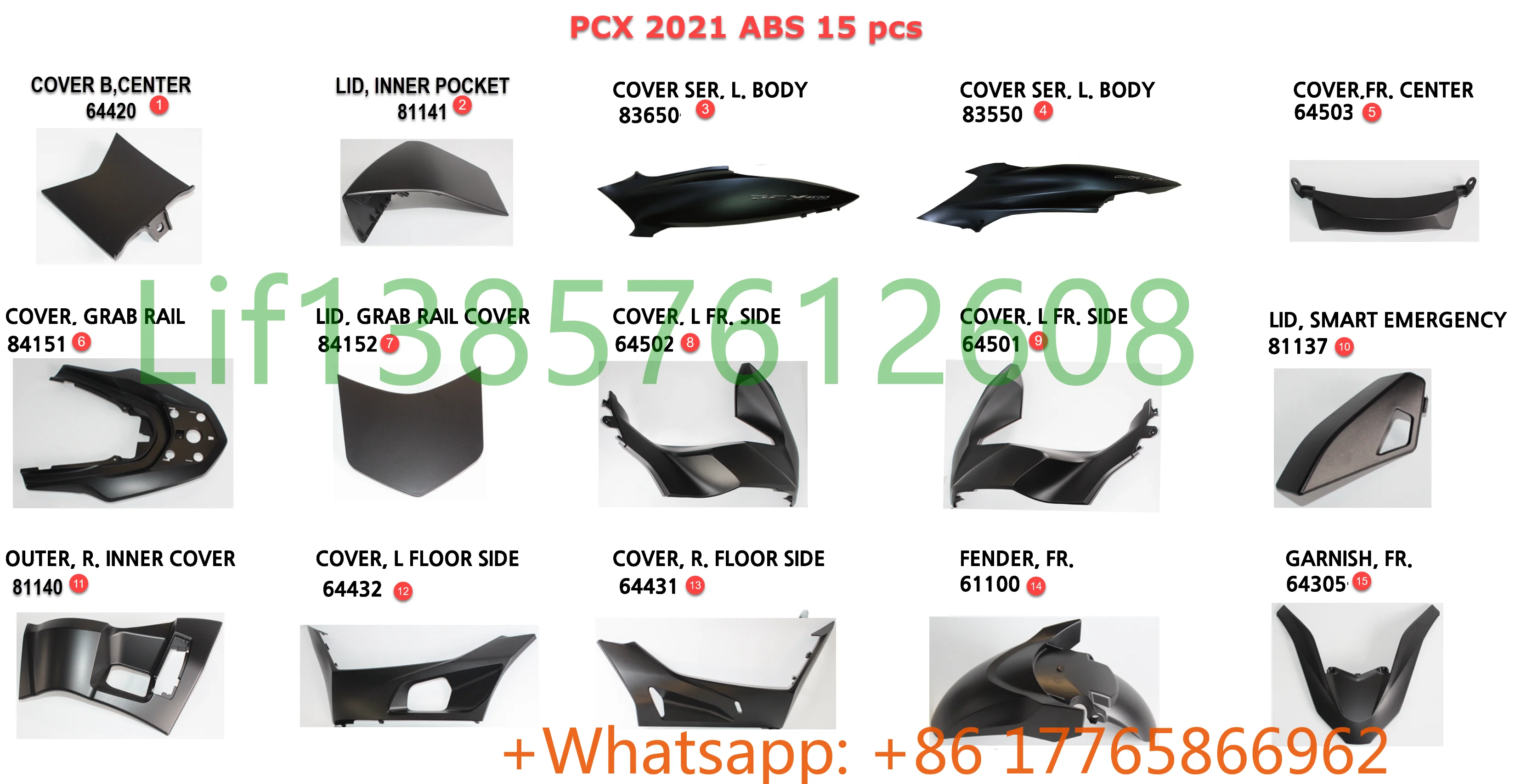 PCX 125 160 2022 2024 Plastic Full Fairings Kit Motorcycle - Main Image
