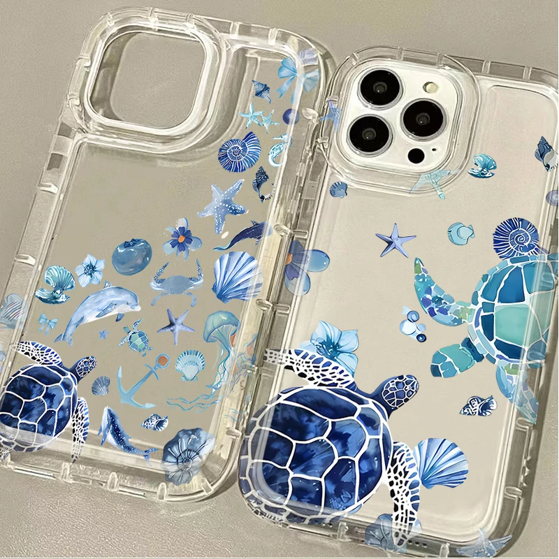 Cute Turtle Starfish Flower Phone Case