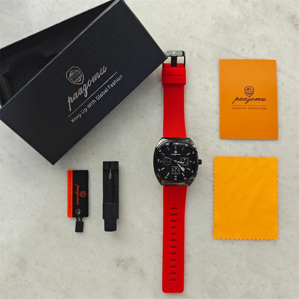 Luxury Silicone Strap Quartz Wrist Watch with Large Dial - Unisex Fashion Timepiece