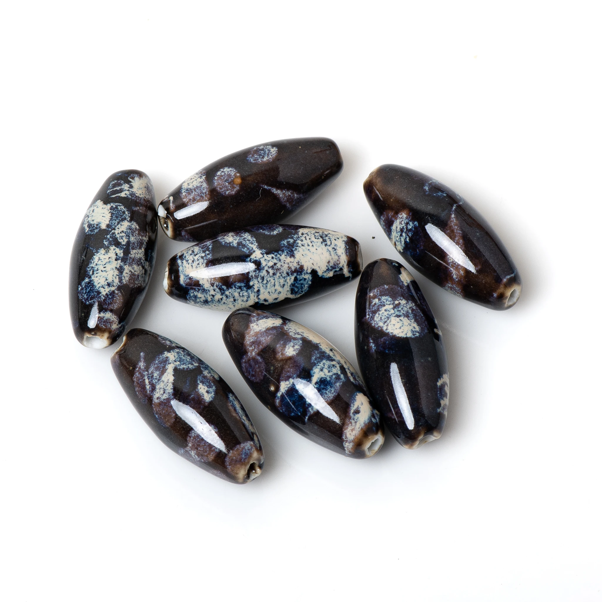 Große Keramikperlen in Kugelform, 37 x 16 mm, DIY-Schmuckherstellung, Zubehör, Halskette, Armband, Basteln, 2 Stück – Detail 2