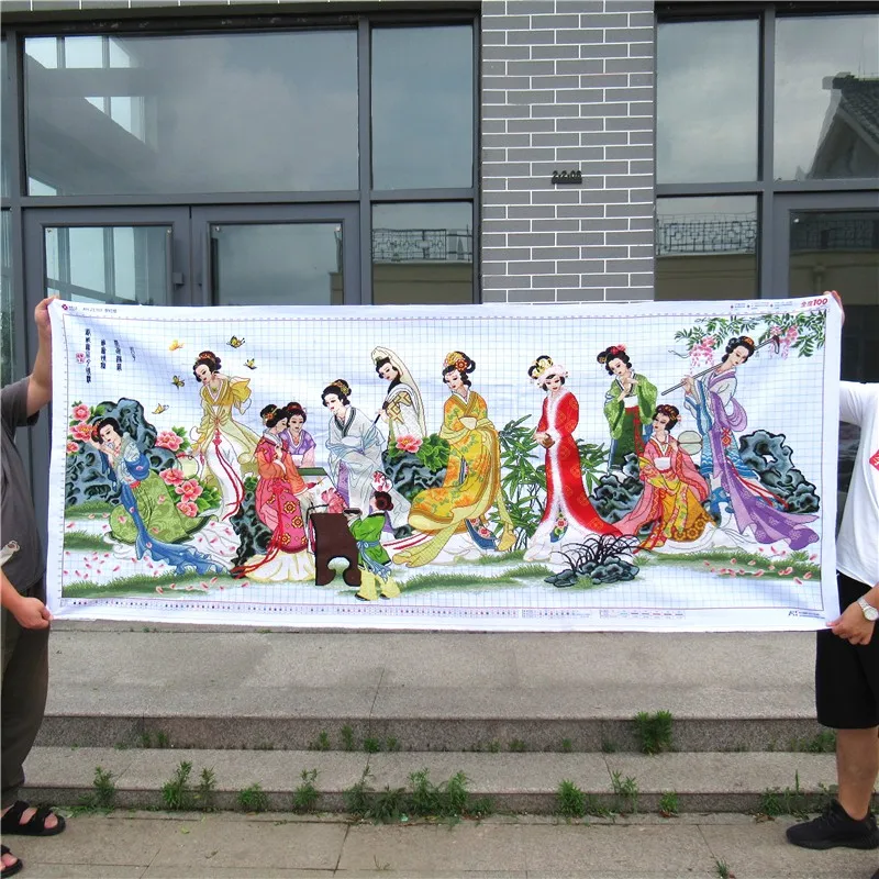 Cross Stitch finished Qin, chess, calligraphy and painting large-scale twelve gold hairpins