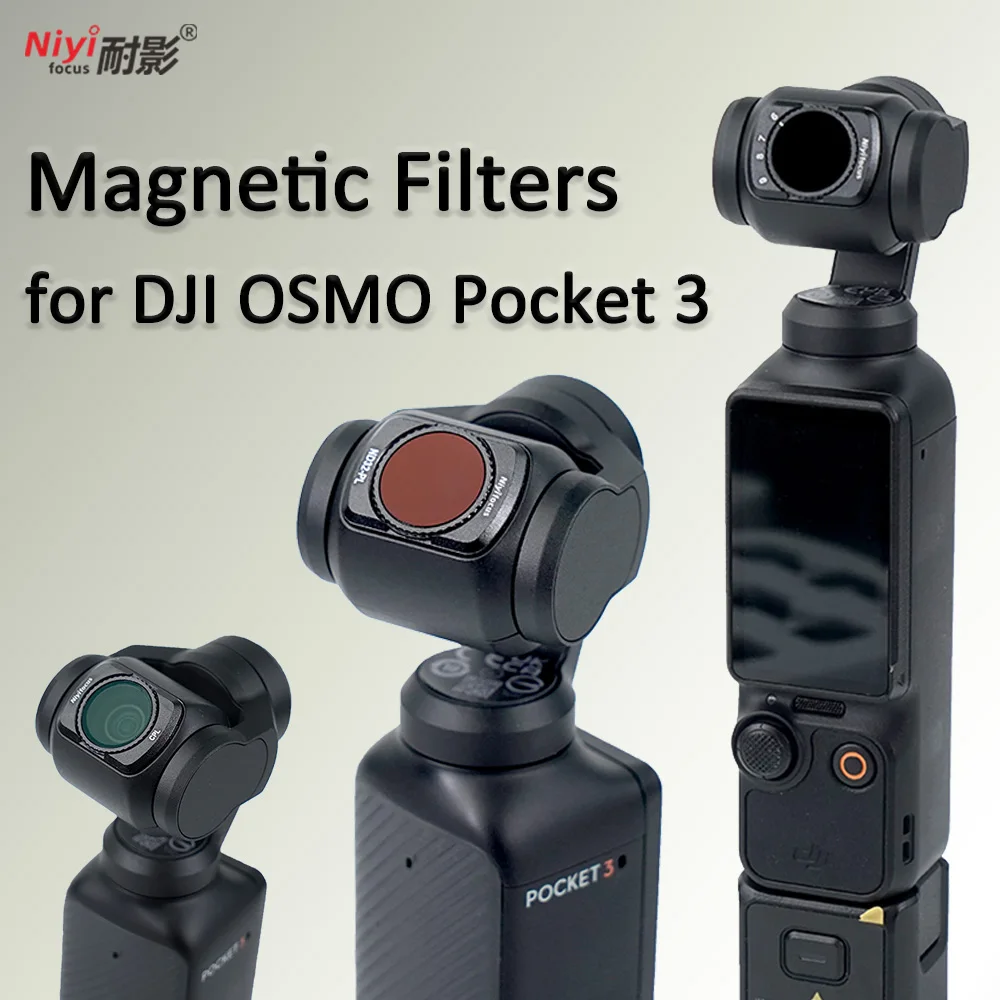 Camera Lens Filter Magnetic Camera Filter For DJI OSMO Pocket 3 1/4 Black Diffusion Light Pullution Reduction UV CPL ND Variable Adjustable Filter