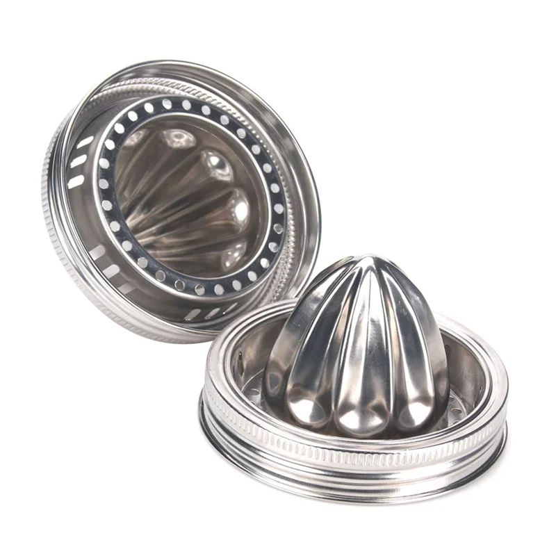 2PCS Jar Stainless Steel Juicer Lid Citrus Reamer for Mason Jar Lemon Juicer Manual Citrus Wide Mouth Cover HOT