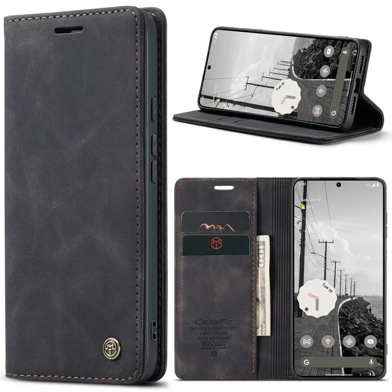 Magnetic Leather Wallet Phone Case with Card Holder and Flip Purse