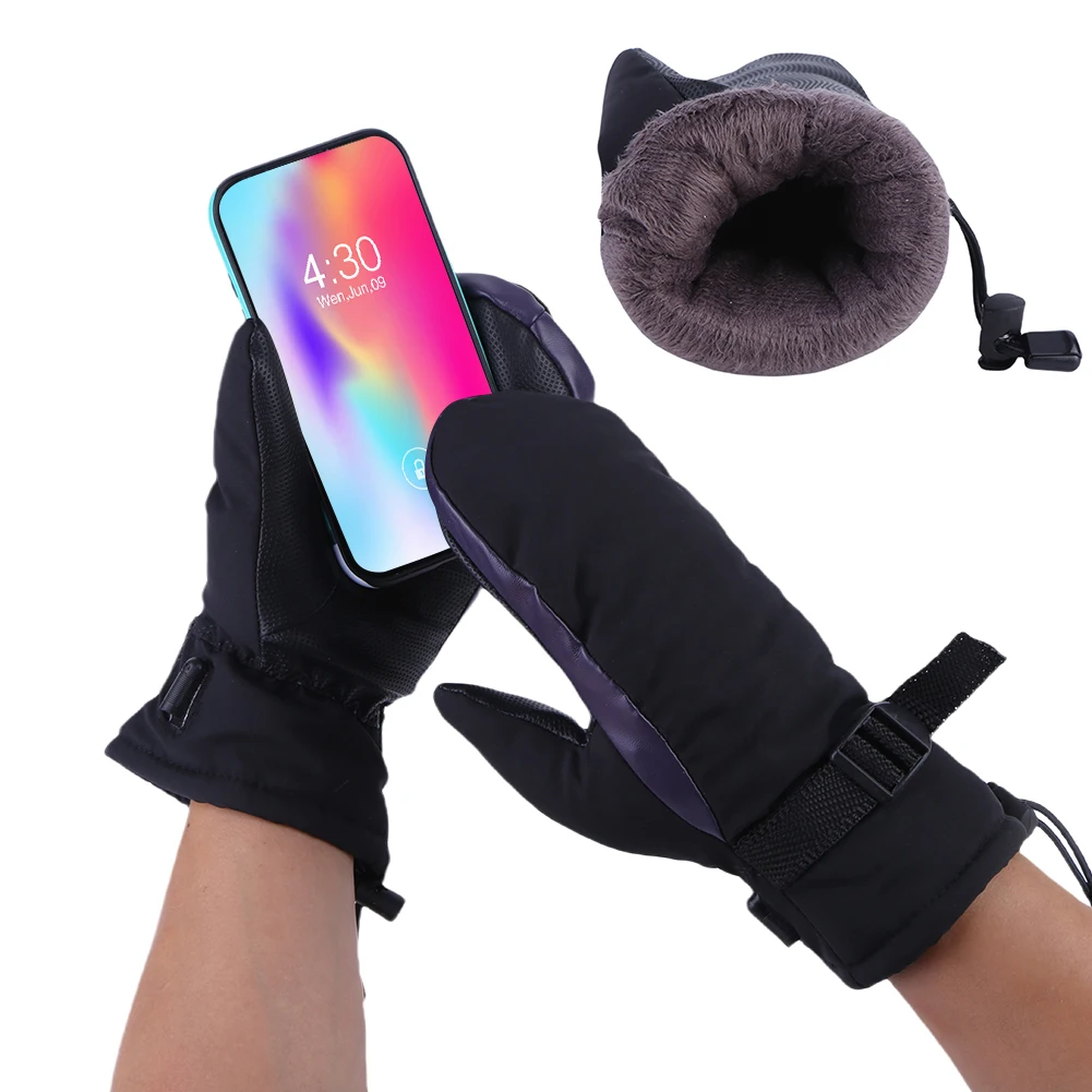 Warm Heated Gloves USB Charging Electric Heating Gloves Cold-Proof 3 Gear Temperature Hand Warmer Gloves for Outdoor Cycling Ski