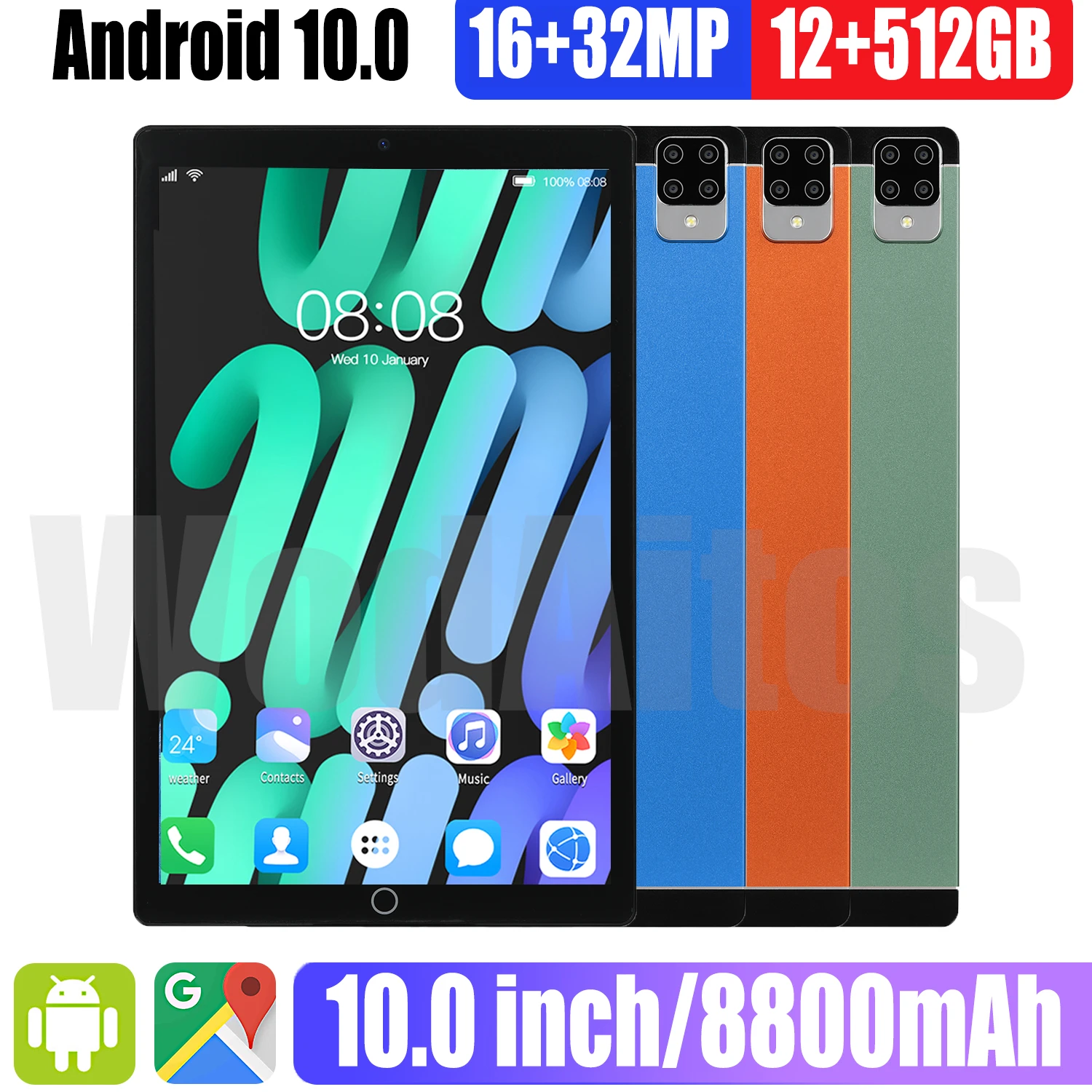Tablet TAB910 PC WIFI 16+32MP 10 Inch Android 10 12GB 512GB MTK6889 10 Core Google Play Notebook Dual SIM GPS Global Version