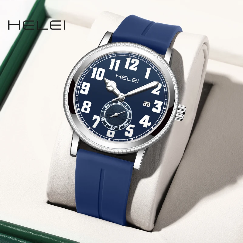 HELEI2024 Men's Watch Luxury Brand Business Quartz Watch Men's Chronograph Waterproof Luminous Wristwatch Gift For Men