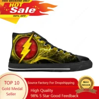 Hot Flash Logo Symbol Superhero Thunder Lightning Casual Cloth Shoes High Top Comfortable Breathable 3D Print Men Women Sneakers 1
