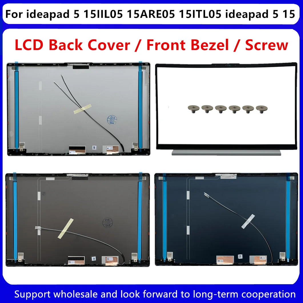 Lcd Capa Traseira 5cb0x56073 para Lenovo Ideapad 15iil05 15are05 15itl0 Ideapad 15 Moldura Dianteira Dobradiças Parafuso Am1k7000300 Novo