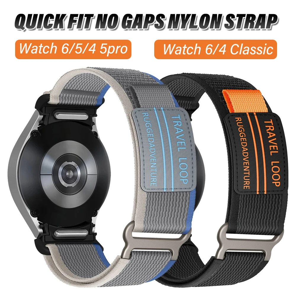 

Браслет-петля для Samsung Galaxy Watch 6/5/4 40 мм 44 мм, нейлоновый ремешок для Galaxy 6 Classic 43 мм 47 мм 5Pro 45 мм