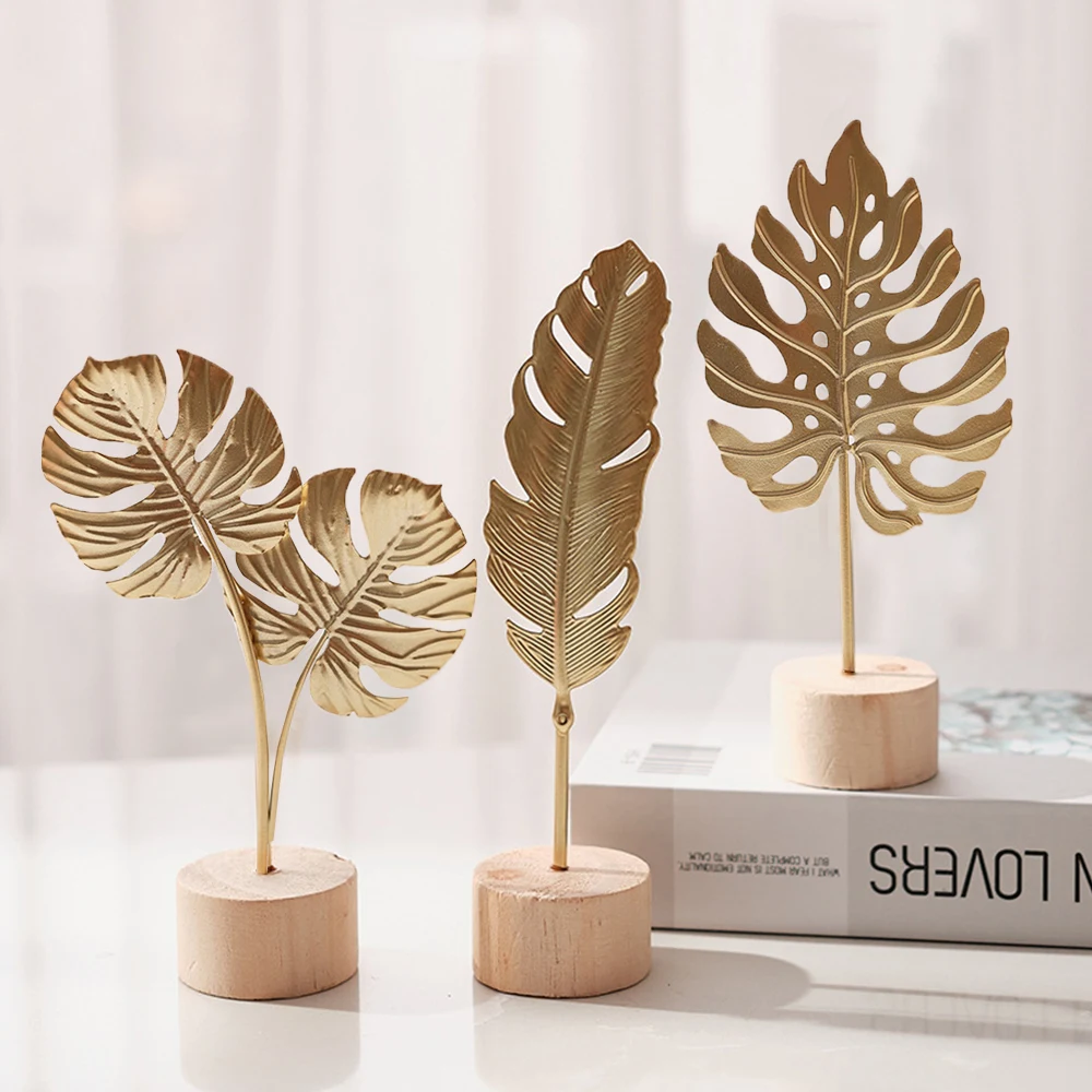 

Настольные поделки в скандинавском стиле, миниатюрные Статуэтки из кованого железа с орнаментом, с листьями черепахи, украшение для офиса и дома, роскошное украшение