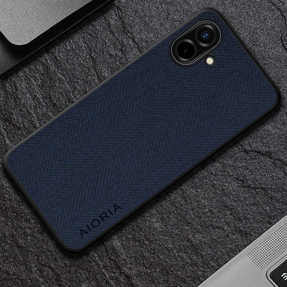 Luxury Textile Leather Phone Case Cover in Black