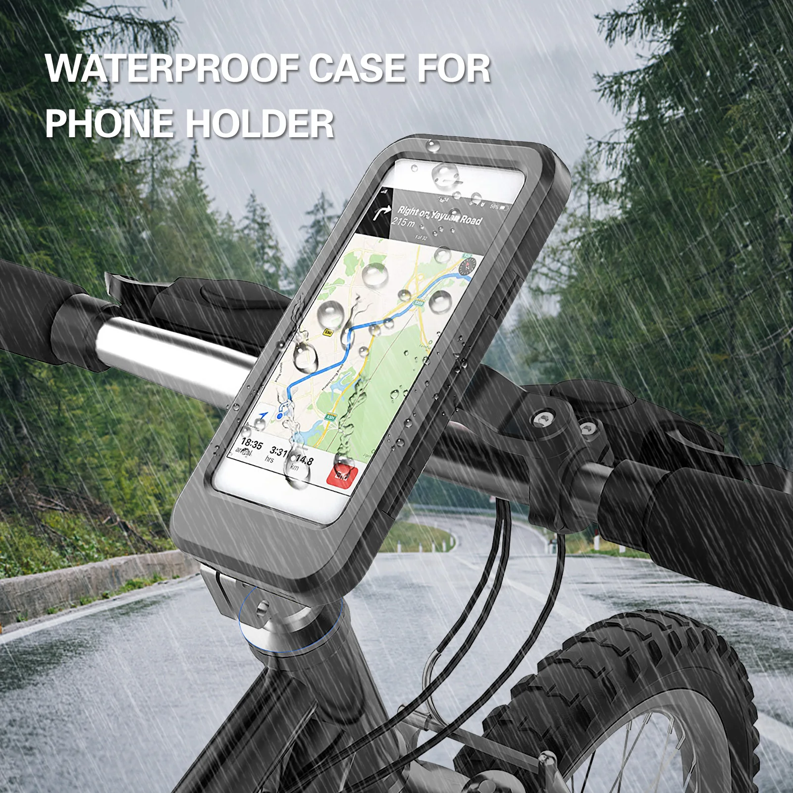 Waterproof Bike Phone Mount 360 Adjustable Bicycle Handlebars
