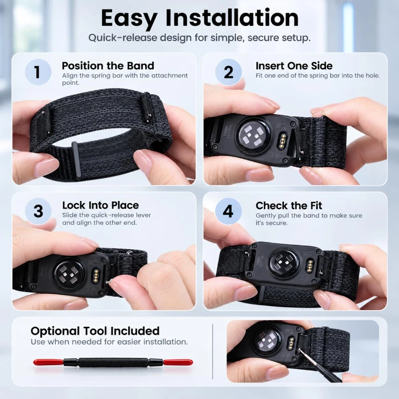 Sports Woven Nylon Loop Adjustable Strap Replacement Wristband