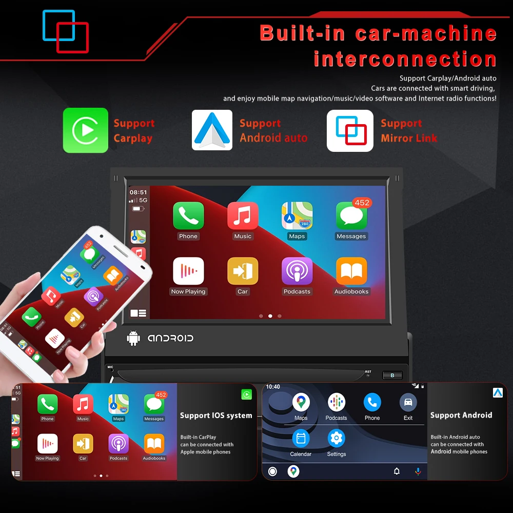 Car Radio Player Podofo Android 1 Din