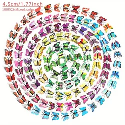 100 Colorful 3D Butterfly Decorations for Home, Garden, and Outdoor Spaces (100pcs)