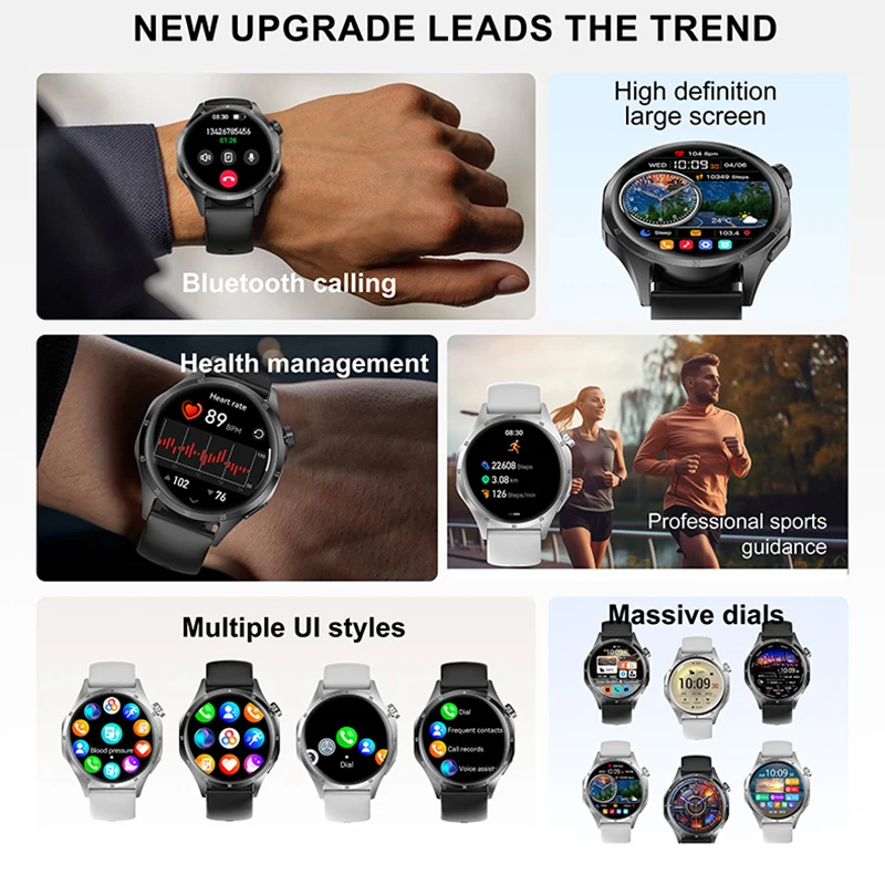 Watch 5 Pro GPS NFC Smart Watch Men 360*360 AMOLED Screen Heart Rate Bluetooth Call IP68 Waterproof Man Smartwatches 2025 New
